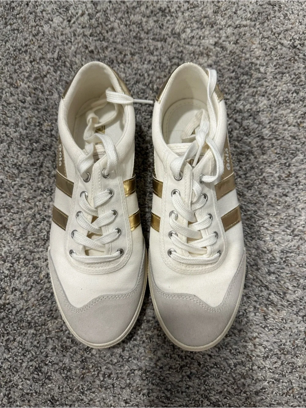 Gola White and Gold Low-Top Sneakers